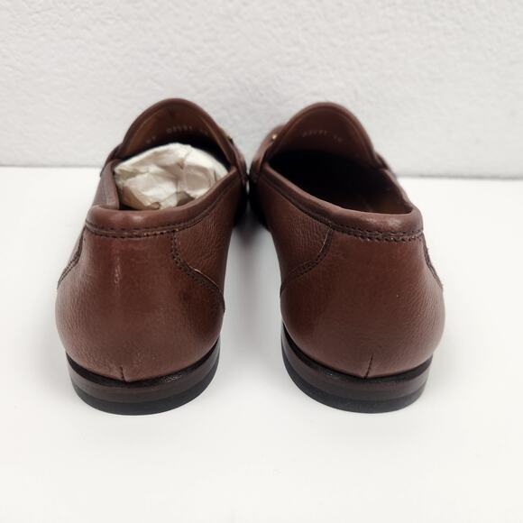 Salvatore Ferragamo Sport Gwendy Tan Pebble Calf Loafers Women Size 8B Brown New - Picture 11 of 14
